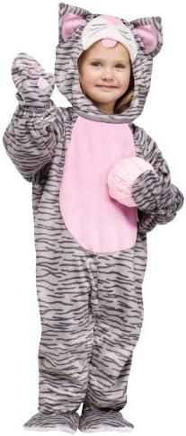 Little Stripe Kitten Toddler Costume, 3T/4T, Gray