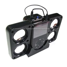 Premium iPod/Mp3 Portable Foldable Speakers 4x - Black