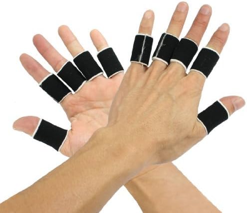 Water & Wood 10 Pcs Volleyball Sports Protecting Neoprene Finger Sleeve Support Black