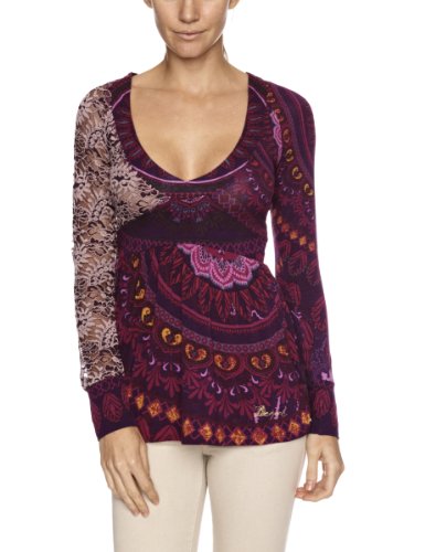 Desigual Damen Shirt/ Langarmshirt 17T2672, Gr. 38 (M), Rot (3004) Preisvergleich