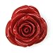 33x58mm red coral carved rose flower pendant bead