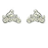 Schmuck-Pur Echt 925/- Silber Motiv-Ohrstecker "Motorrad"