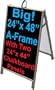 NEOPlex 25" x 48" Sidewalk Sandwich Board A-frame w/Chalkboard Insert Panels