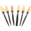 6 Needle Files Jewelers Metal Filing Tool Wood Handle