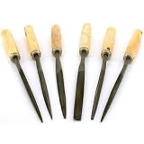 6 Needle Files Jewelers Metal Filing Tool Wood Handle