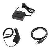 GTMax Rapid Car Charger w/ IC Chip + Home Travel Charger + USB Data Cable for Garmin