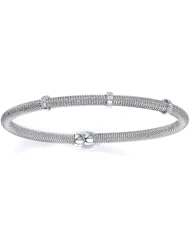 Sterling Silver & Cz Bangle