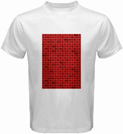 Men's Customized BRICKWALL WALLPAPER BRICK TEXTURE 100% Cotton White T-shirt