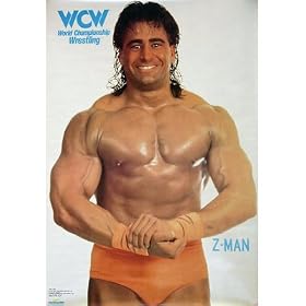 Professionally Plaqued WCW (Z-Man Flexing) 80s Sports Poster- 22x32 with RichAndFramous Black WoodMounting