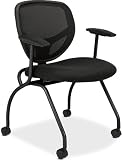 Basyx by Hon VL301 Mobile Nesting Guest Chairs with Arms, Black, Set of 2