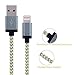 Frieso 3Pack 6ft Nylon Braided Charging Cable for iPhone 7, 7 plus, 6s 6 Plus 5s 5c 5,iPhone SE, iPad Pro, Air 2, iPad mini 4 3 2, iPod touch 5th gen / 6th gen / nano 7th gen (Gray+Gold)