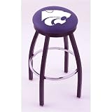 Kansas State Wildcats 30 Single-ring Swivel Bar Stool with Chrome Accent Ring