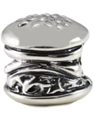 Genuine Ohm Beads (TM) Product. 925 Sterling Silver Hamburger European Bead Charm. 100% Satisfaction Guaranteed.