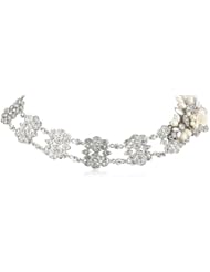 Nina Crystal Enamel Flower Detail Collar Necklace, 16"