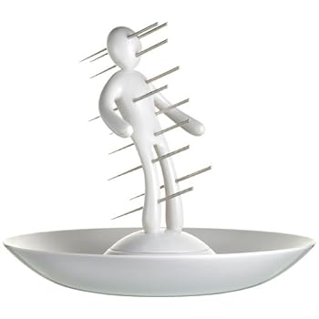 The Ex Skewer Set with Unique White Holder and Tray Designed By Raffaele Iannello