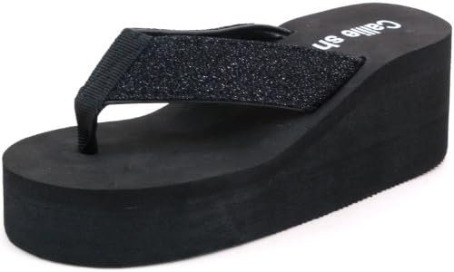 Callie Shoes Womens Glitter EVA Wedge Sandals