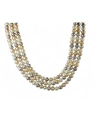 Multi color 7-8mm freshwater cultured pearl necklace,100"