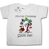 Dirty Fingers  My First Christmas, Spoil Me!  Baby & Toddler T-shirt 6-12 months, White