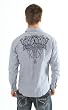 Indigo Star Luxemburg Embroidered Eagles Fleur Blue Striped Shirt