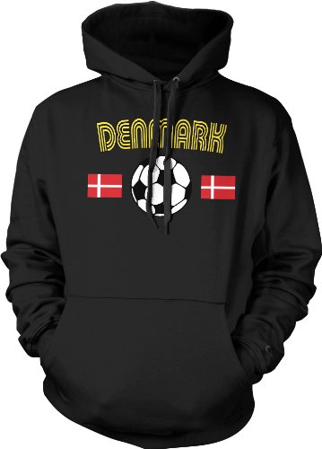Denmark Flags International Soccer Sweatshirt, Danish Pride Mens Hoodie