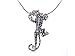 Fierce Detail Spotted Jaguar Climbing Leopard Animal Spots Dots Pendant Necklace