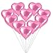 Pink Heart Shaped Balloons Kit - Pack of 10 - Valentines Day Decorations for Party - Valentine Balloons - Foil Mylar Heart Balloons for Birthday, Bridal Baby Shower - Near Rose Gold Color Balloons