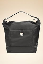 Leather Push Lock Hobo Bag