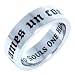 TWO SOULS ONE HEART RING - (FRENCH & ENGLISH) - Inspirational Jewelry- High quality etched stainless steel ring. Hypo-allergenic. Inspirational Relationship Jewelry Wedding Band / Wedding Ring / Promise Ring / Poesy Ring.