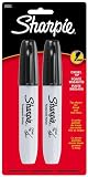 Sharpie Chisel Tip Permanent Markers, 2 Black Markers(38262PP)