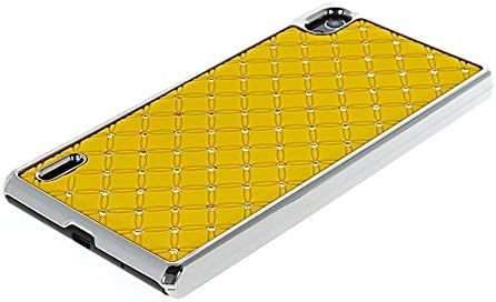 HUAZHUN Hard Bling Luxury Chrome Rhinestone Star Back Case Cover For Huawei Ascend P7 Yellow