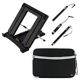 iKross Portable Folding Travel Stand plus 3pcs Stylus, Neoprene Carrying Case for Acer ICONIA W700; ASUS Vivo Tab RT TAICHI, VivoTab TF810; Lenovo IdeaPad Yoga 11; Sony VAIO Duo 11; HP ENVY x2; Microsoft Surface