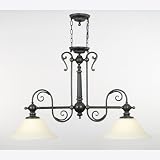 Quoizel IS245IB Isabella 2 Light Island Light in Imperial Bronze with Spanish Alabaster glass
