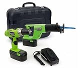 Kawasaki 840089 Green 19.2v Cordless Drill and Reciprocating Saw Set