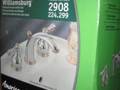 American Standard Williamsburg 8 In. 2908.222.002 2-handle Mid-arc Bathroom Faucet in Polished Chrome