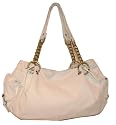 Miranda Brass Chain Strap Faux Leather Shoulder Bag in White -- SwankySwans
