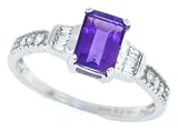 Search : 0.93Ct Amethyst and Diamond Ring in 14Kt White Gold
