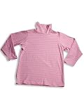 Mulberribush - Girls, Long Sleeved Turtleneck Top, Pink Grey White Striped