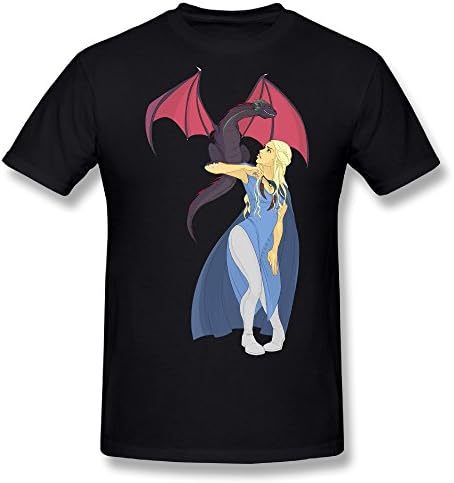 PeakTopShirt Men's Mother Of Dragons Cartoon Graphic Printed Art T-Shirt Black US Size L