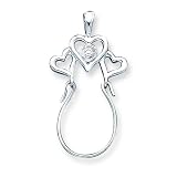 Sterling Silver Heart Charm Holder with 20 inch Sterling Silver Chain