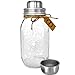 Premium Large 32 Ounce Mason Jar Cocktail Shaker | Iconic Made in USA “Ball” 32 oz Glass Quart Mason Jar | 304 Polished Stainless Steel Lid and Strainer with No Leak Seal by Premium Home Quality