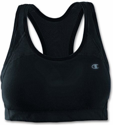 Champion Women's Cotton Fitness Racerback Bra, Black, Small