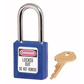 Master Lock 410KABLU2KEY Safety Series Padlock for Lockout/Tagout Applications, Blue