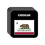 US State Flag - CHUALAR, California (CA) Set of 4 Mini-Mousepad Coasters