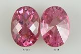 25mm faceted CZ cubic zirconia oval pendant pink