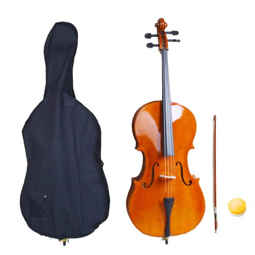 4 4 Size Wood Acoustic Cello With Soft Case Bow and Rosin Natural