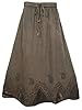 Vintage Long Skirt Embroidered Stonewashed Rayon Bohemian Gypsy Maxi Skirt