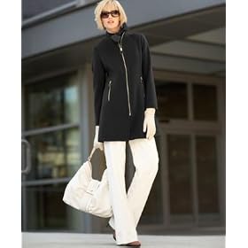 Tahari Wool Coat with Gold Zippers by Tahari