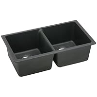 Elkay ELGU3322BK0 Gourmet E-Granite Undermount Sink, Black