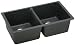 Elkay ELGU3322BK0 Gourmet 33-Inch by 18-1/2-Inch E-Granite Double-Bowl Undermount Kitchen Sink, Black Finish