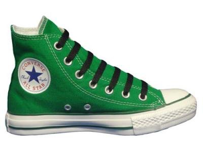 Converse Chuck Taylor All Star Hi Top Kelly Green Canvas Shoes with Extra Pair of Black Laces